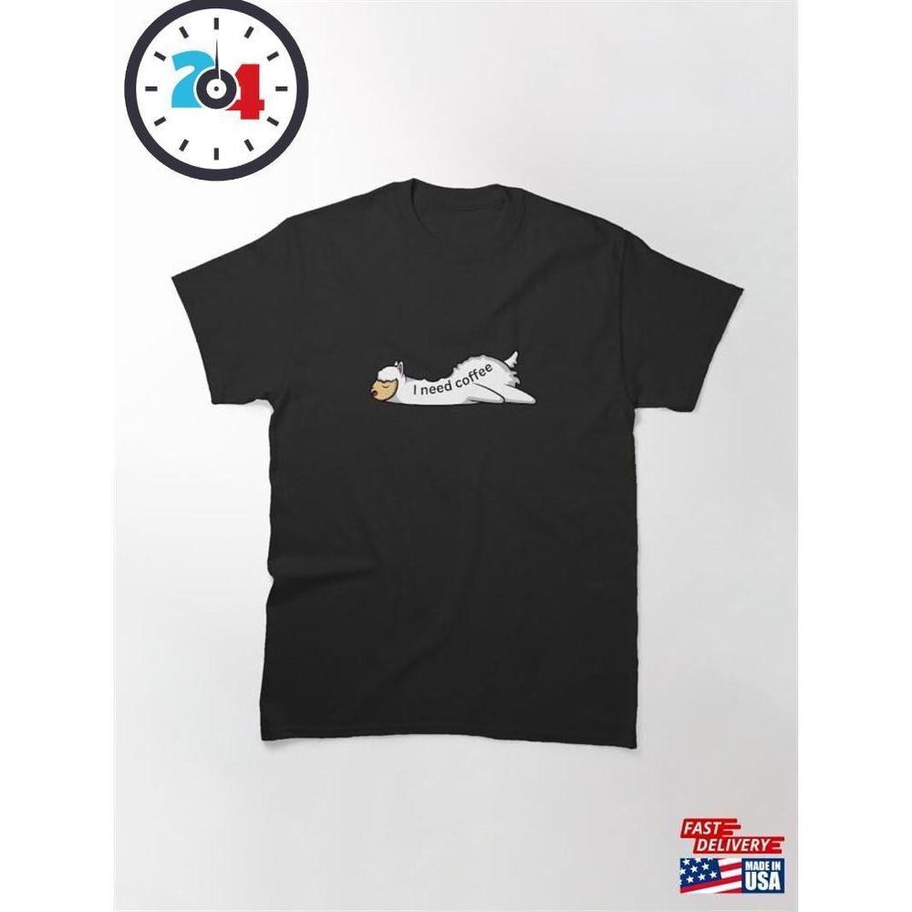 Llama Needs Coffee Classic T-Shirt